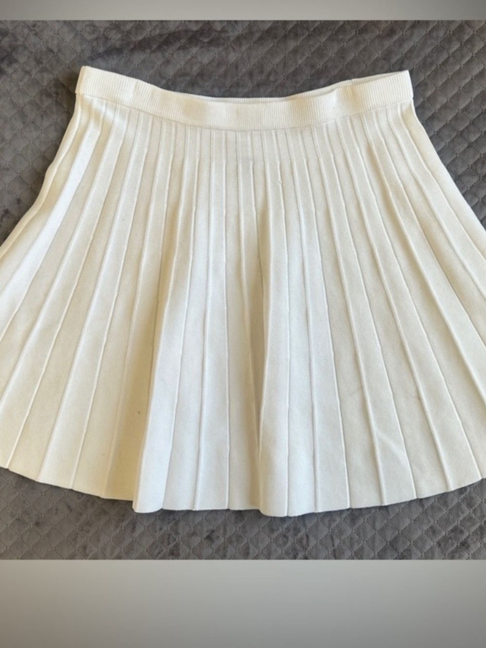 A New Day White Pleated Sweater Skirt Large Tennis Style Mini